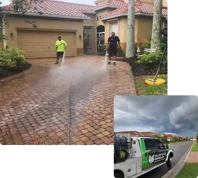 Surface Shield team photo representing a family-owned business specializing in paver sealing, concrete sealing, and epoxy flooring in Punta Gorda, Florida