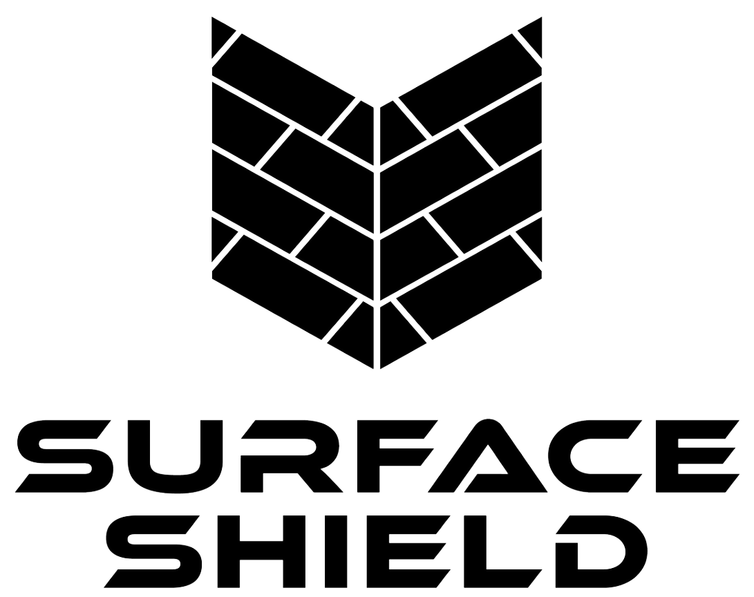 Black Surface Shield logo icon representing professional paver sealing, concrete sealing, and epoxy flooring services in Punta Gorda, Florida