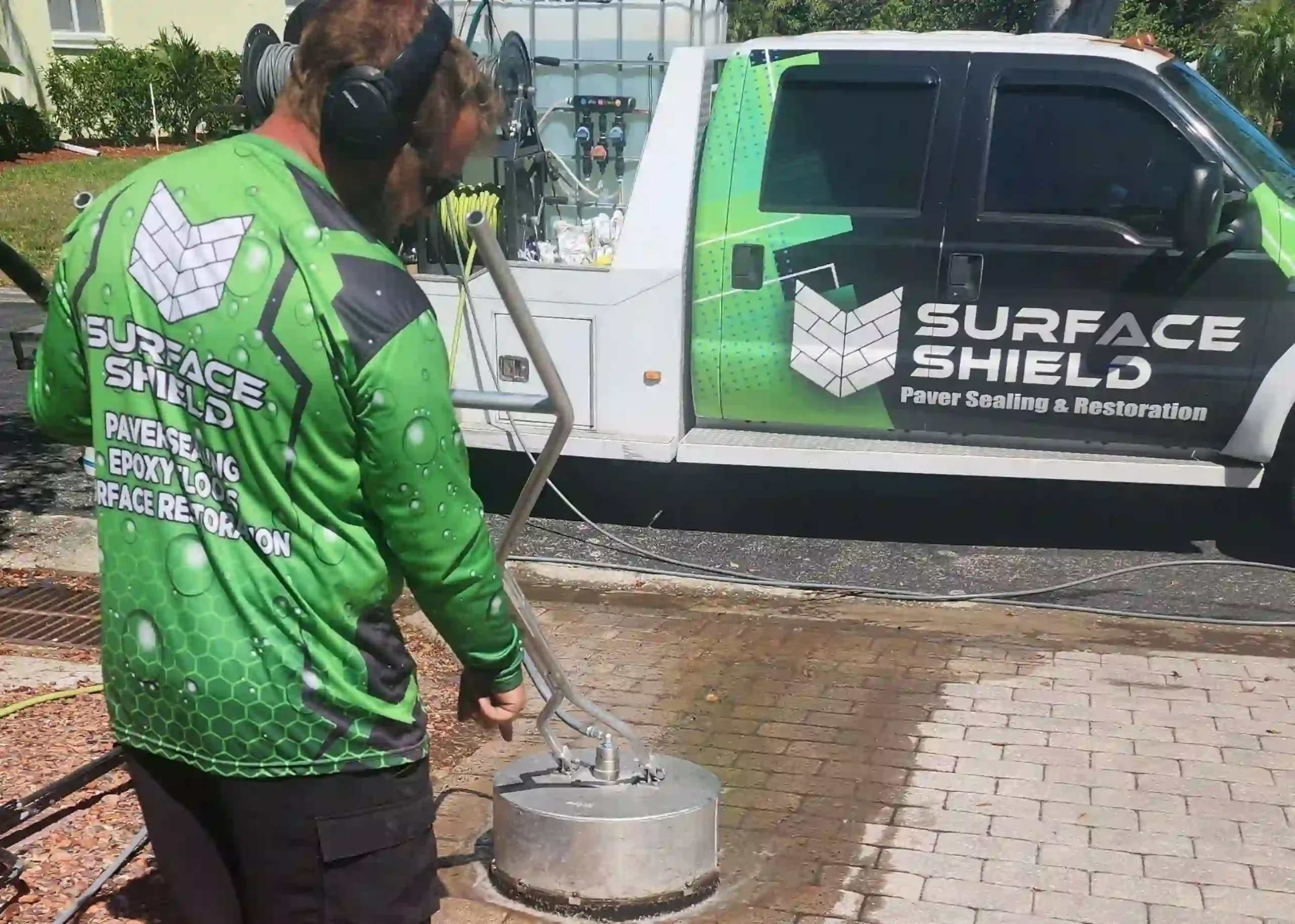 Well-maintained paver surface after professional cleaning and restoration by Surface Shield in Charlotte County, Florida