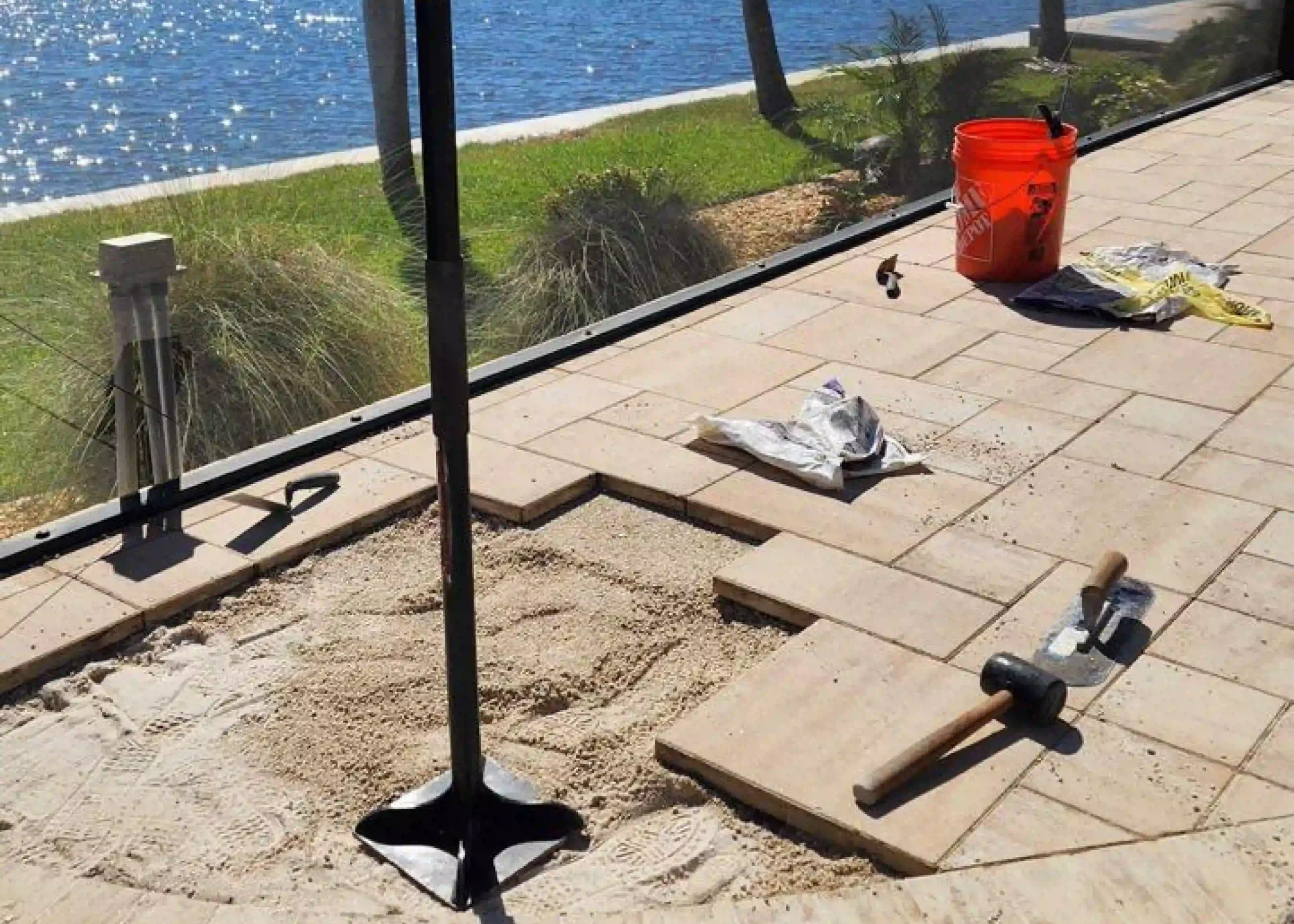 Restored paver surface after professional repair work by Surface Shield in Charlotte County, Florida